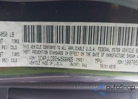 2017 Jeep Cherokee Latitude Fwd from USA, damaged, VIN 1C4PJLCB2HW566065